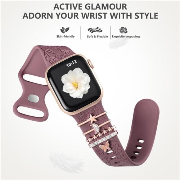 NEW Purple Apple Watch Band with Rose Gold Charms main image 4